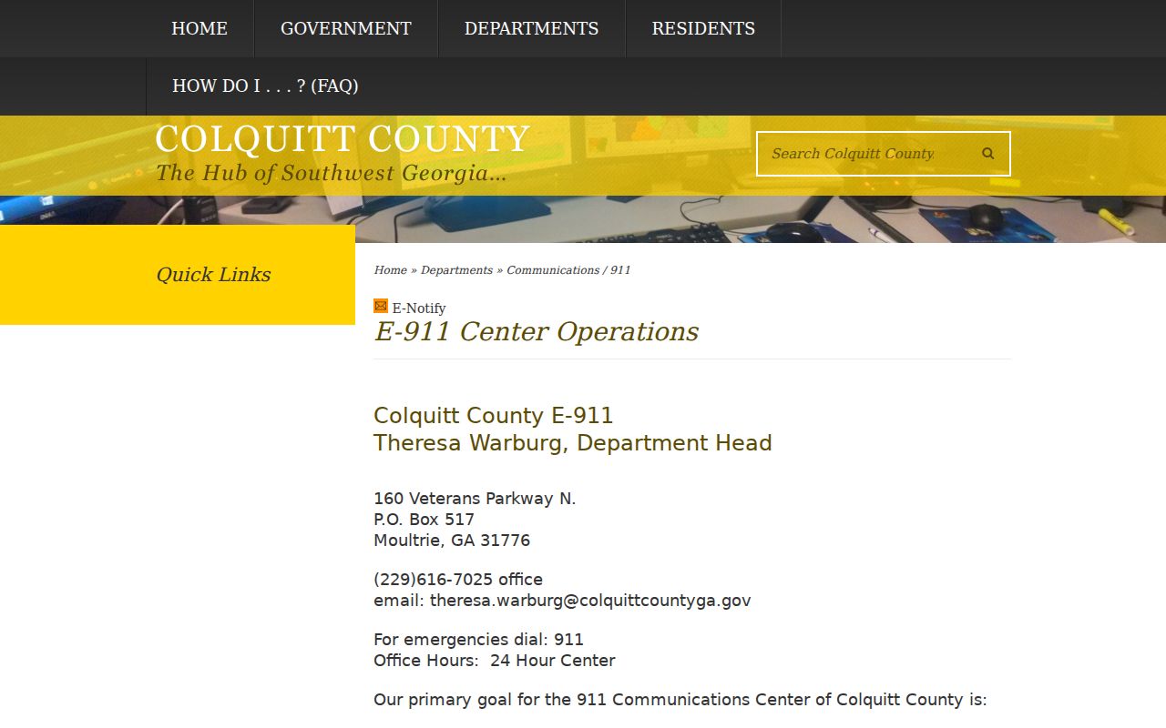 Official Colquitt County E-911 record source