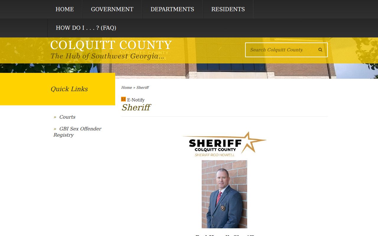 Colquitt County criminal history sheriff records directory